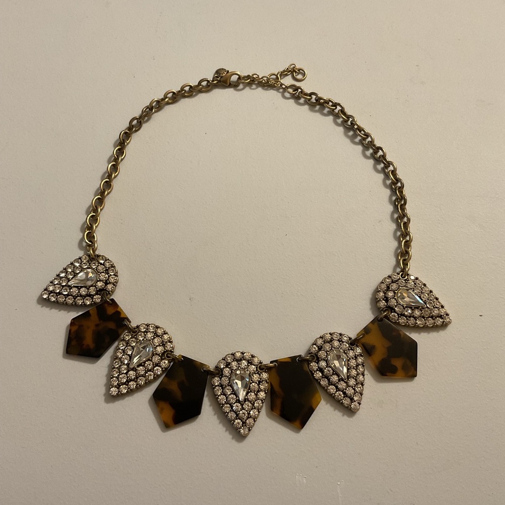Gold-Tone Crystal & Tortoiseshell Statement Necklace